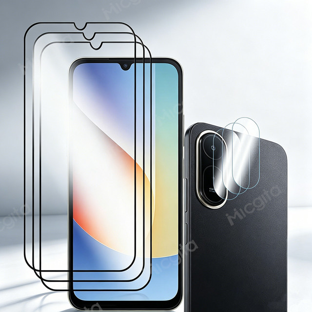 Xiaomi Redmi A7 Pro 5G Displayschutzfolie aus gehärtetem Glas mit 9H Härtegrad und Kamerafolie, transparent - Bild 1