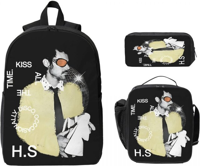Fancy Style Studio Schulranzen-Set für Kinder mit Rucksack, Federmäppchen und Brotdose in Schwarz - Bild 1