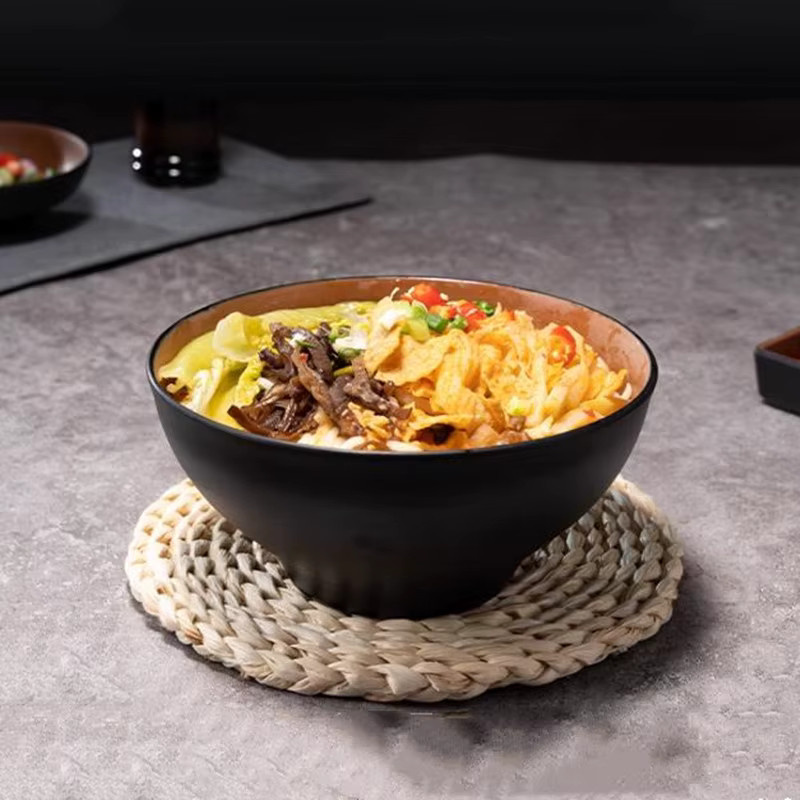 DEJUN ZINS WTELY Melamin Nudelschüssel in Schwarz für Ramen, Sushi und Salat - Bild 2