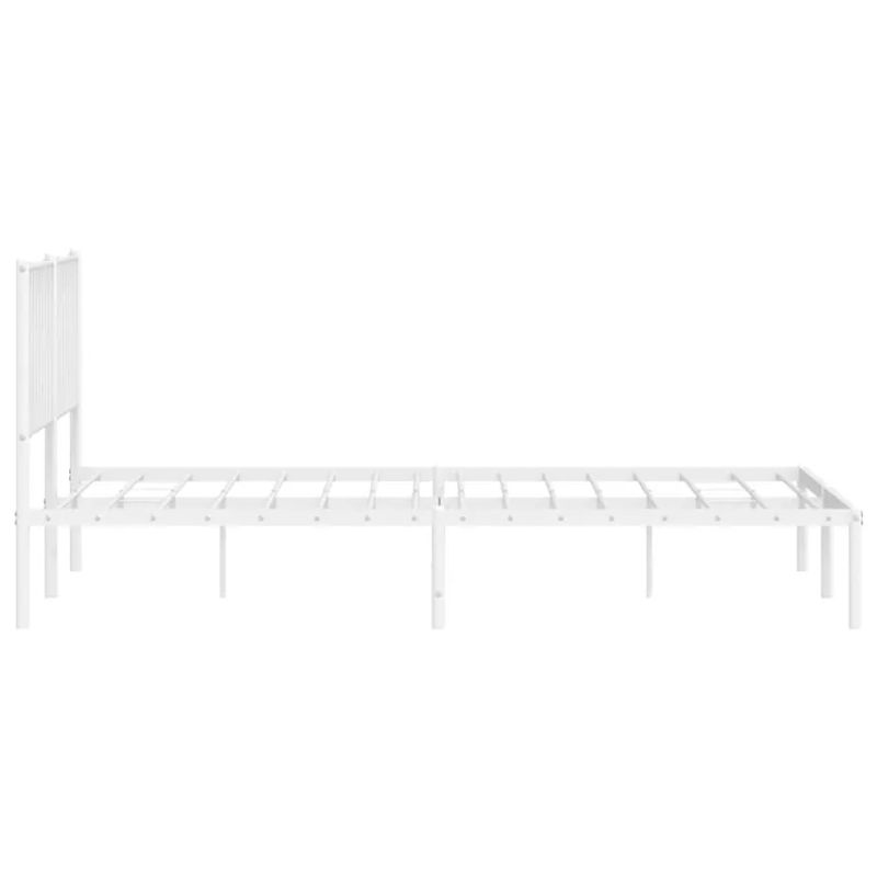 Vidaxl Metall-Bettgestell mit Kopfteil in Weiß, B/T/H: 183 x 213 cm - Bild 3