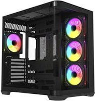 Krux Tano Tower-Gehäuse in Schwarz mit USB-C, USB-A und 3,5 mm Jack Anschluss - Bild 1