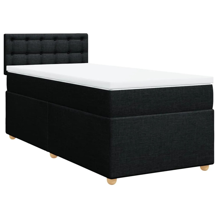 vidaXL Hybrid-Boxspringbett mit Matratze und Taschenfederkern in Schwarz, B/T: 100 x 200 cm - Bild 2