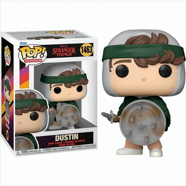 Funko Stranger Things Dustin with Shield Vinyl Figur - Bild 1