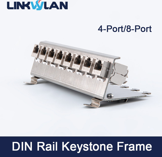 Linkwylan Keystone Rahmenhalter für DIN-Schienen-Montageplatte in Silber, DIN-Schienen-Adapter für elektrische Verteilerkästen mit 1/2/3/4/8 Ports - Bild 1