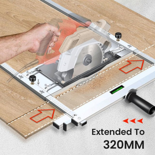 LTOOLS Kantenführung für Kreissägen und Trimmer als Positionierhilfe für Holzbretter in Silber - Bild 1