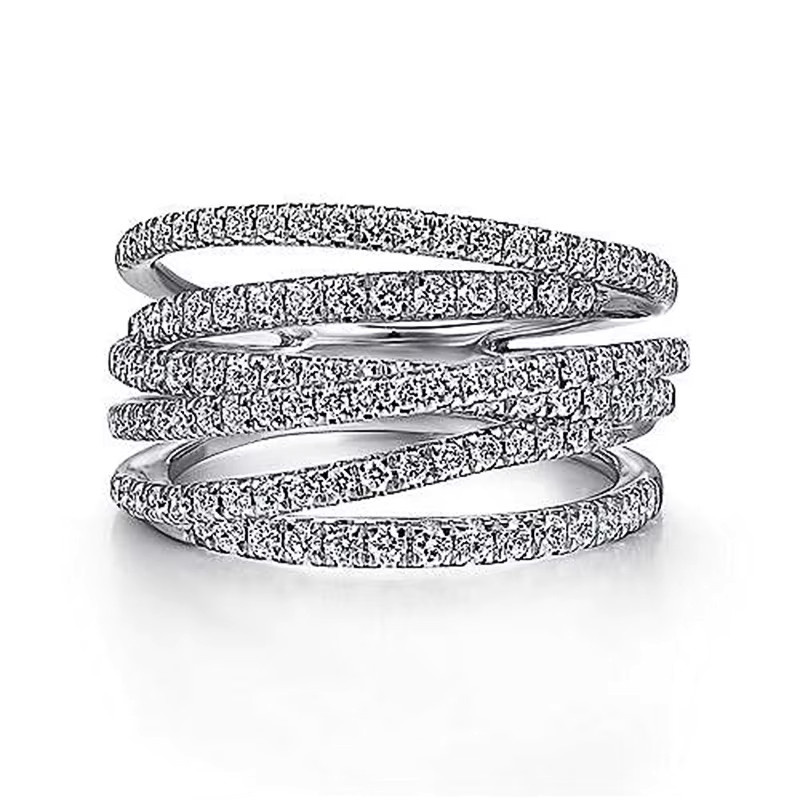 Huitan Mode Fingerring, Kreuz, CZ Stein, Damen - Bild 2