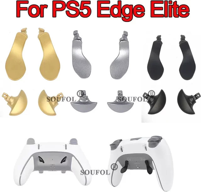 Ispoofer Ersatz-Metall-Rücktasten in Gold für PlayStation PS5 Edge Elite Controller Zubehör - Bild 1
