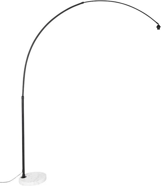 QAZQA Moderne Bogenlampe in Schwarz und Weiß mit Marmorfuß, höhenverstellbar und dimmbar, Höhe: 248 cm - Bild 1