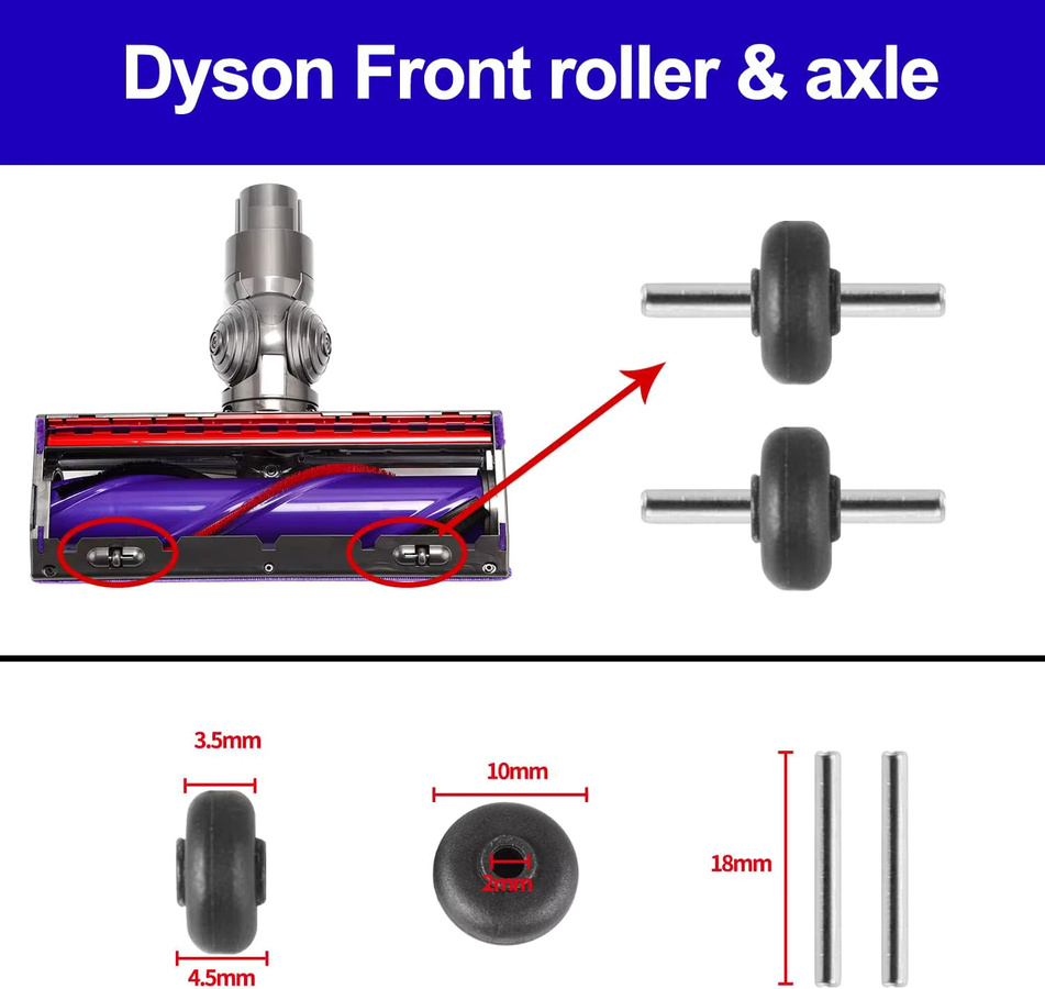 Ersatzrollen für Dyson Staubsauger Direct Drive Reiniger Kopf, kompatibel mit V6 V7 V8 V10 V11 und DC-Serie - Bild 5