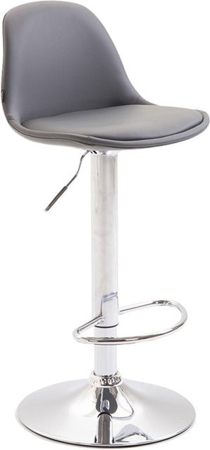 TPFLiving Barhocker Kilian in Grau mit Kunstleder und Metallgestell in Chromoptik, B/T/H: 43 x 43 x 104 cm - Bild 1
