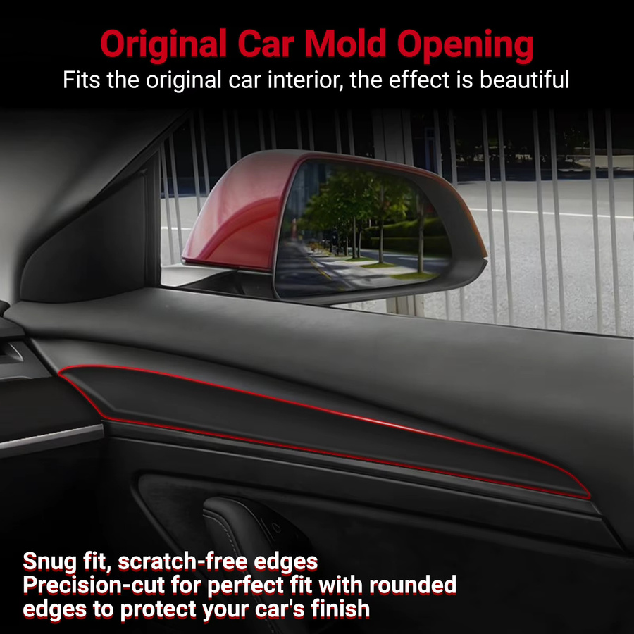 MINESPEED Carbon Fiber Dashboard Trim Streifen für Tesla Modell 3 und Model Y Center Konsole Panel Abdeckung in Schwarz - Bild 2