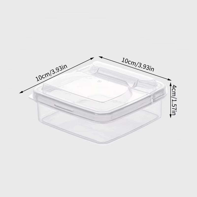 Transparente Kunststoff-Flip-Aufbewahrungsbox aus PP für Schmuck, Süßigkeiten und Duftperlen, B/T/H: 10,0 x 4,0 x 4,0 cm - Bild 4