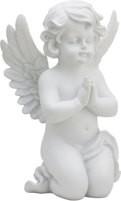Relaxdays Grabengel aus Polyresin in Weiß, frostbeständig, H: 36 cm, B: 22,5 cm, T: 18 cm - Bild 1