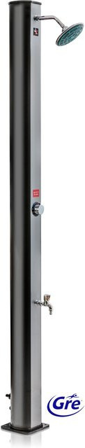 GRE Solardusche aus PVC mit 35 l Tank in Schwarz - Bild 1