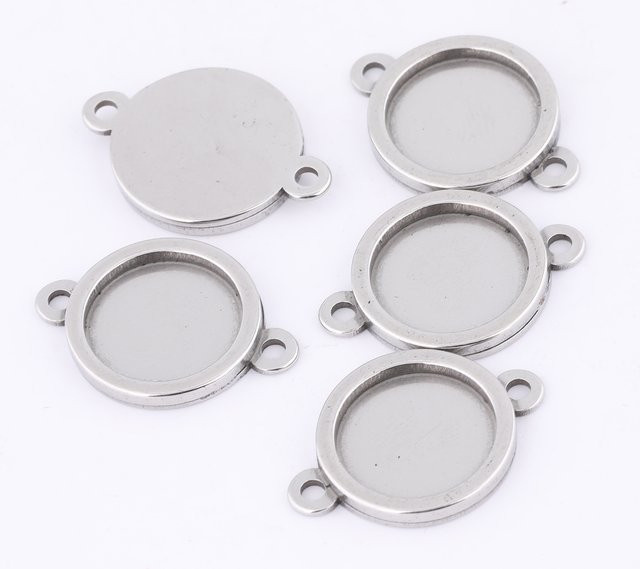 Cabochon-Anschluss Basisfassung, Edelstahl, 12 mm, Unisex - Bild 1