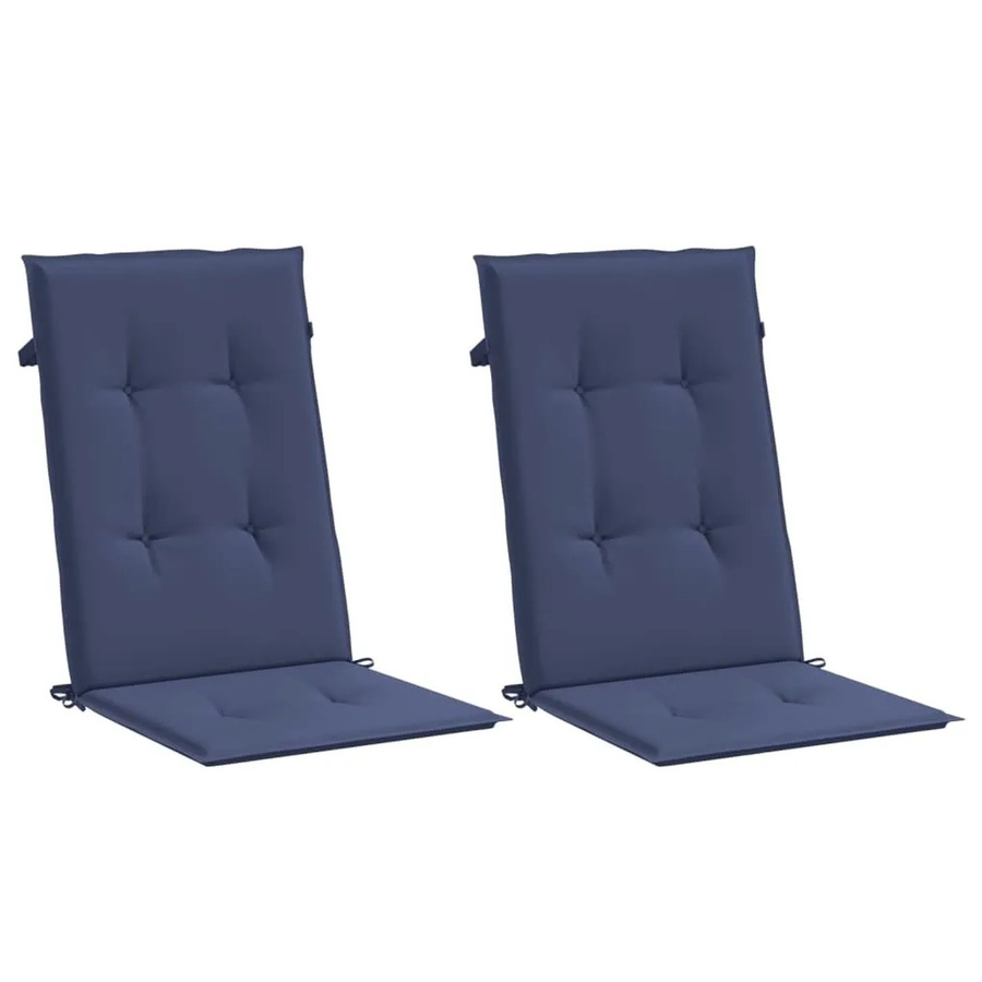 vidaXL Hochlehner-Auflagen 2er-Set aus wasserabweisendem Polyester in Marineblau - Bild 2