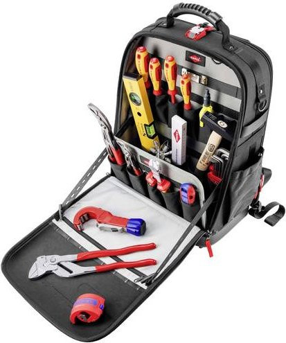 Knipex Modular X18 Sanitär Werkzeugrucksack bestückt, 17-teiliges Werkzeug-Set, B: 34 cm, H: 53 cm, T: 2 cm - Bild 1