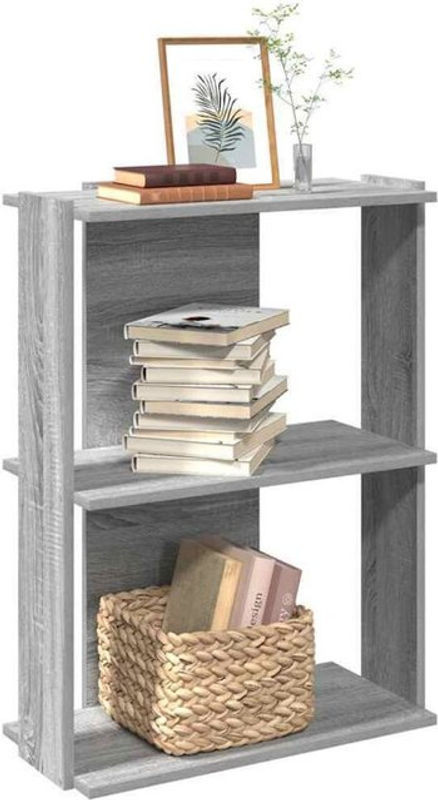 Vidaxl Bücherregal mit 3 Böden in Grau, Modernes Design aus Holzwerkstoff, B/T/H: 60 x 30 x 80 cm - Bild 1