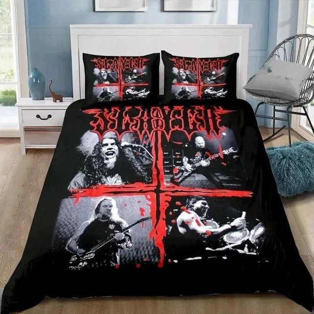 Slayer Heavy Metal Band Bettwäscheset mit Kissenbezug in Schwarz, B/H: 135 x 200 cm - Bild 1