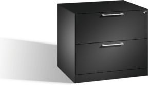 C+P Hängeregistraturschrank Asisto für Hängehefter DIN A4, 2 Schubladen, zweibahnig, Schwarzgrau, Stahl, B: 60,0 cm, H: 80,0 cm, T: 71,0 cm - Bild 1
