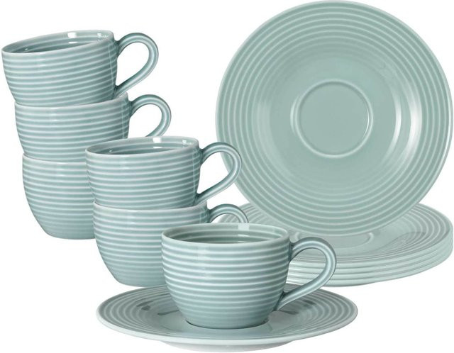 Seltmann Weiden Espressotassen mit Untertassen Beat Color Glaze in Blau, 6er Set, 100 ml - Bild 1