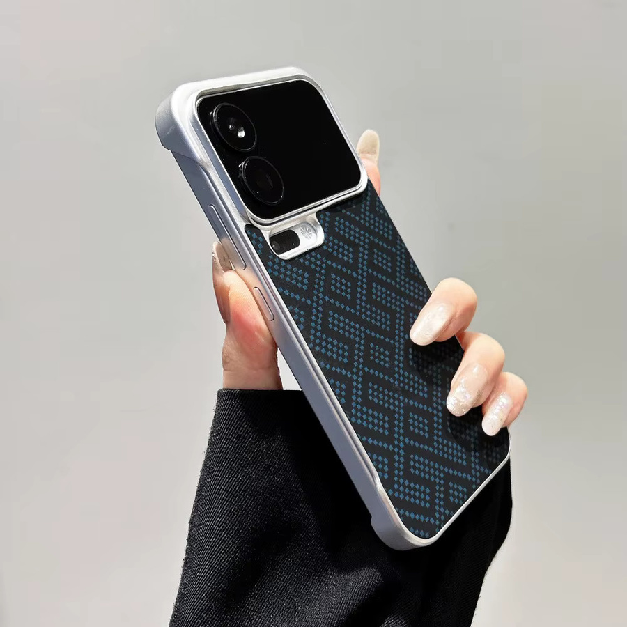 Business Kevlar Textur Slim Bezel Schutzhülle für Xiaomi 17 Pro Max, 15 Ultra und MI 15 mit Metallbeschichtung und Magnetfunktion, Schwarz - Bild 3