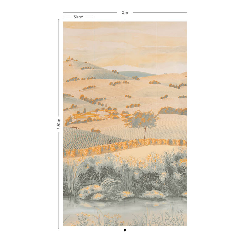 Isidore Leroy Wandtapete Vendanges Mural Natur Vintage Mehrfarbig B/H: 200 x 330 cm - Bild 3