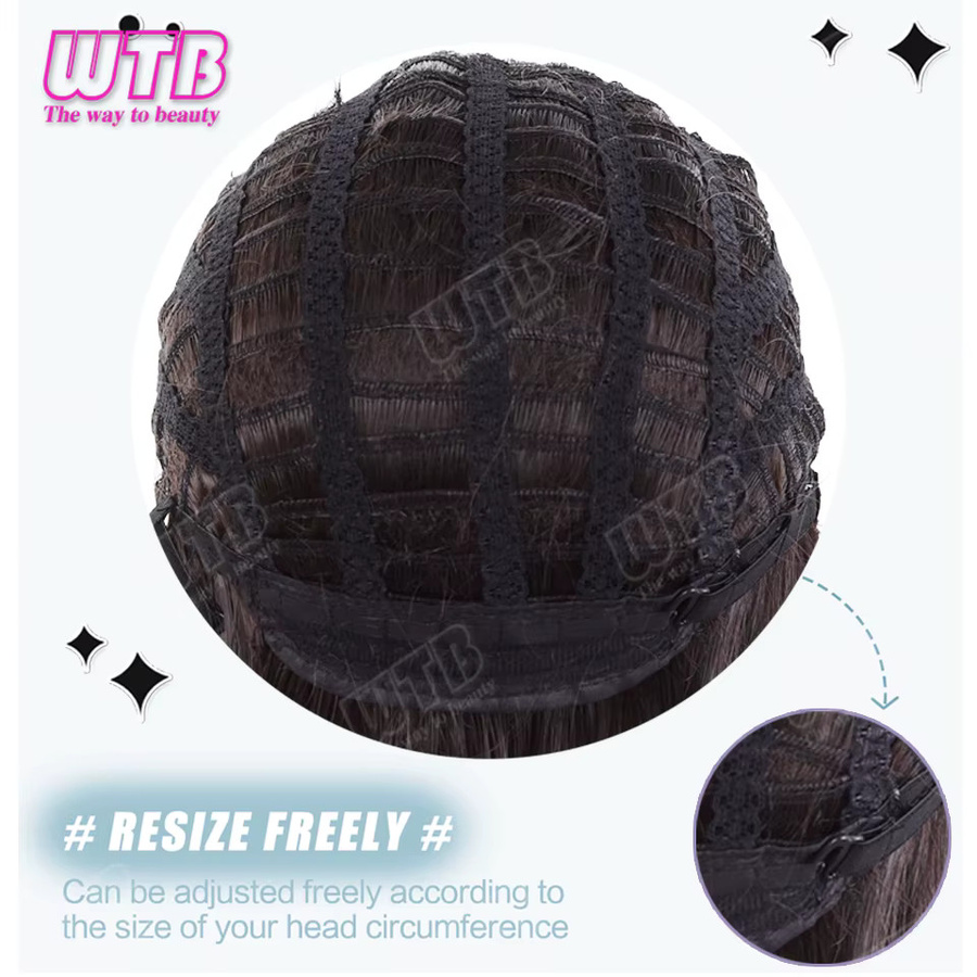 WTB High-Layer Straight Lolita-Perücke, bräunlich-schwarz, mit Pony, Damen - Bild 3