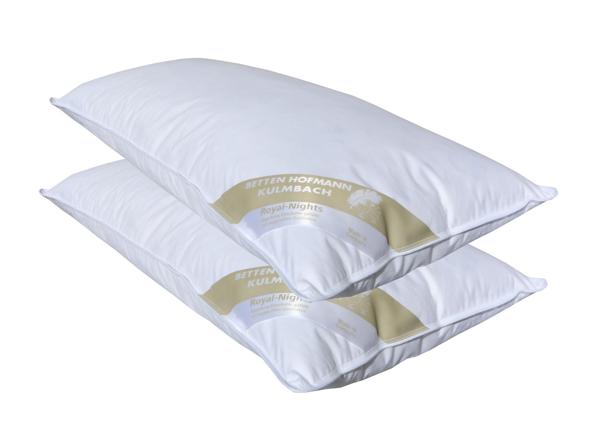 2er-Set Betten Hofmann Classic Federkissen aus Baumwolle, Weiß, B/H: 80 x 40 cm - Bild 1