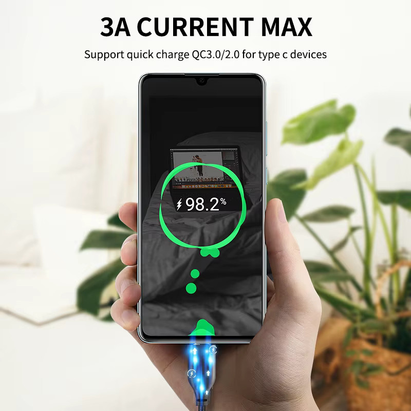 CABLETIME USB-C Schnellladekabel 3.0 3A in Schwarz - Bild 4