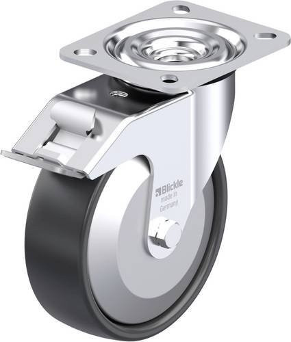 Blickle Stahlblech-Lenkrolle L-PP 125G-FI-FA mit Rad-Durchmesser 125 mm und einer Tragfähigkeit von 200 kg - Bild 1