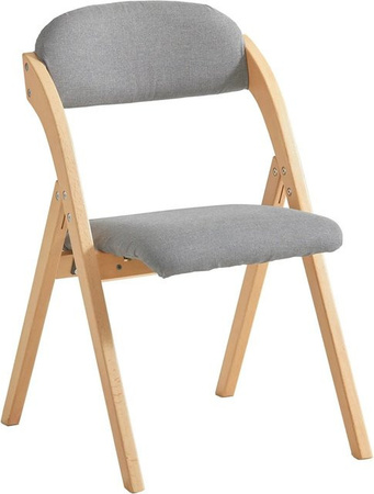 SoBuy Esszimmerstuhl Klappstuhl FST92-N mit Polsterung und Lehne in Grau aus Buchen- und Pappelholz