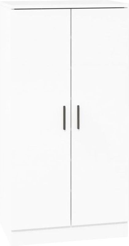 Vidaxl Schuhschrank Modern in Weiß mit Drehtüren aus Holzwerkstoff und Aluminium, B/T/H: 55 x 35 x 108 cm - Bild 1