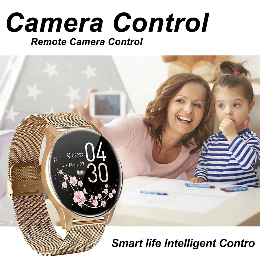 Ola Esporte Smartwatch mit 1,28 Zoll Display für Männer und Frauen in Grau oder Gold mit Sprachanruf-Funktion, Herzfrequenz- und Schlafüberwachung sowie Benachrichtigungs-Vorschau - Bild 3