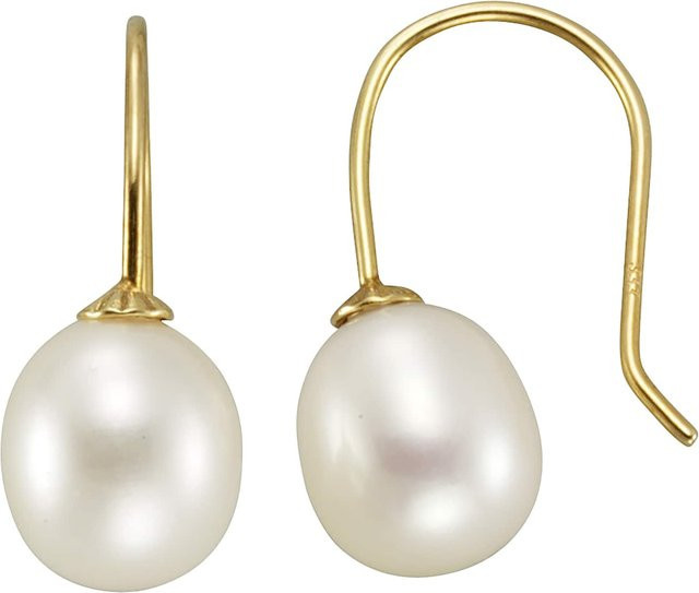 Ellen K. Ohrringe 333 Gold, Perle weiß, 9x7mm, Damen - Bild 1