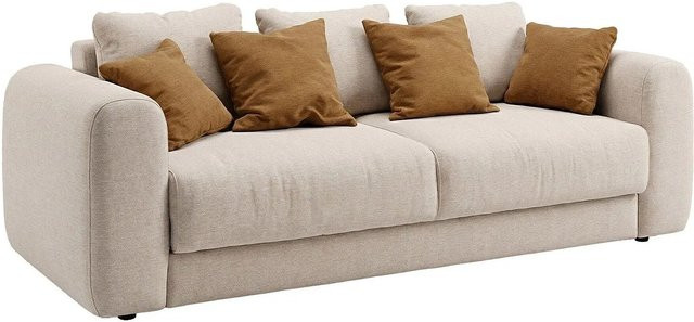 Vente-unique Schlafsofa Zabano in Beige mit Ausziehfunktion und Armlehnen, Breite: 250 cm - Bild 1