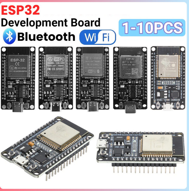 ALLOET ESP32-32D Entwicklungsboard-Modul mit USB-C, WiFi und Bluetooth in Schwarz - Bild 1
