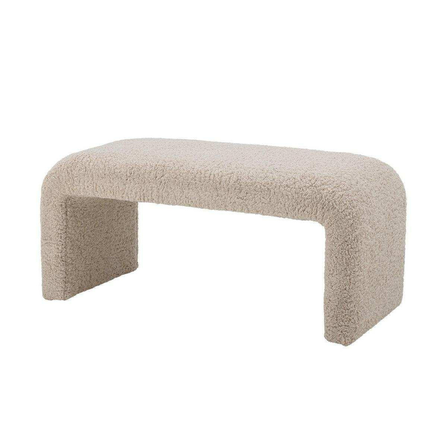 Bloomingville Bobbie Bänkchen beige Bouclé Breite: 100 cm, Tiefe: 45 cm, Höhe: 45 cm - Bild 1