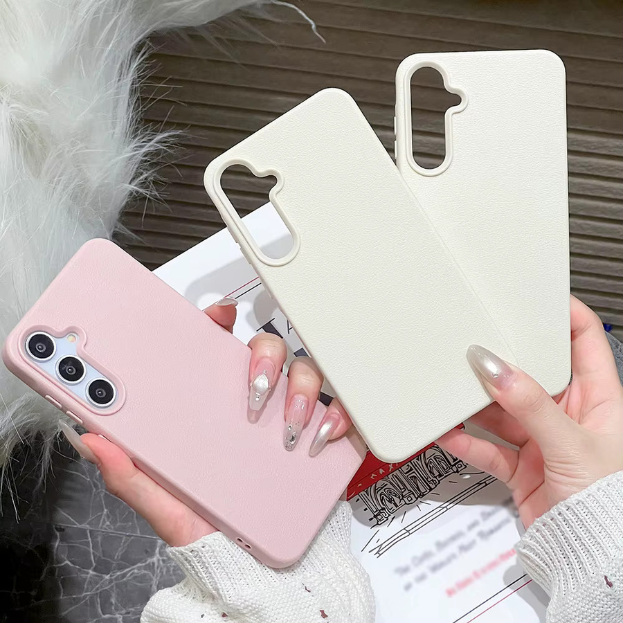 Einfarbige Leder-Handyhülle mit Litchi-Textur für Samsung Galaxy S25 Ultra S24 S26 A55 A56 A35 A36 A16 A06 in Schwarz - Bild 2