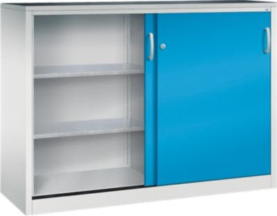 C + P Schiebetüren-Werkzeugschrank Acurado aus Stahl in Lichtgrau und Lichtblau, B: 160 cm, T: 50 cm, H: 120 cm - Bild 1