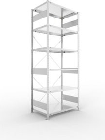 Meta Steckregal CLIP 230 S3 GR mit 6 Böden, verzinkt, Farbe: Silber, B/T/H: 250 x 100 x 60 cm - Bild 1