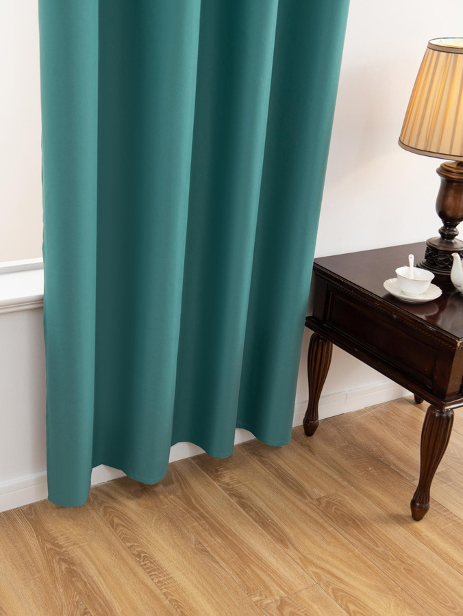 Yiran Furniture Verdunkelungsvorhang aus Polyester mit Ösen, Himmelblau, Breite: 100 cm, Höhe: 130 cm - Bild 2