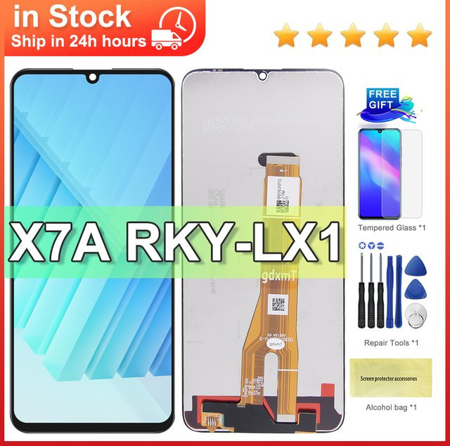 Honor X7A LCD Display Touchscreen Digitizer Panel Ersatz für RKY-LX1 RKY-LX2 RKY-LX3 Modelle in Schwarz - Bild 1