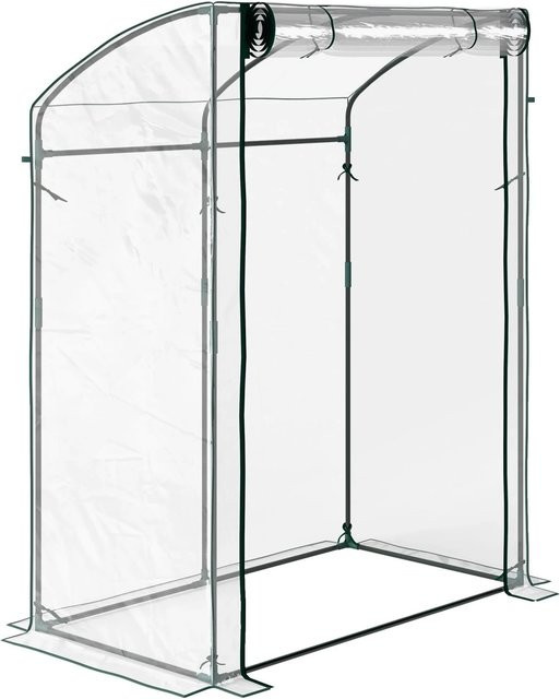 Furnicato Gewächshaus mit Gebogedach und Tür aus Stahl, transparent, B/T/H: 128 x 70 x 170 cm - Bild 1