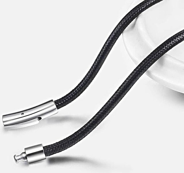 YULIN Halskette Leder, Schwarz, 60cm, Unisex - Bild 1