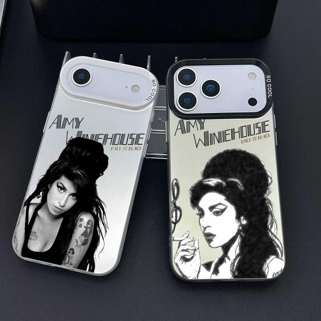 Amy Winehouse Handyhülle für iPhone 17 16 15 14 13 12 11 Pro Max Air Matte Laser Aurora stoßfeste Funda in Weiß und Multicolour - Bild 1