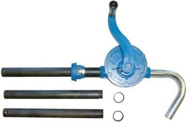 CEMO Kurbelpumpe aus Aluminium mit gebogenem Auslauf für 60/200 l Fässer, Farbe: Blau, Fördermenge: 0,25 l/Umdrehung - Bild 1