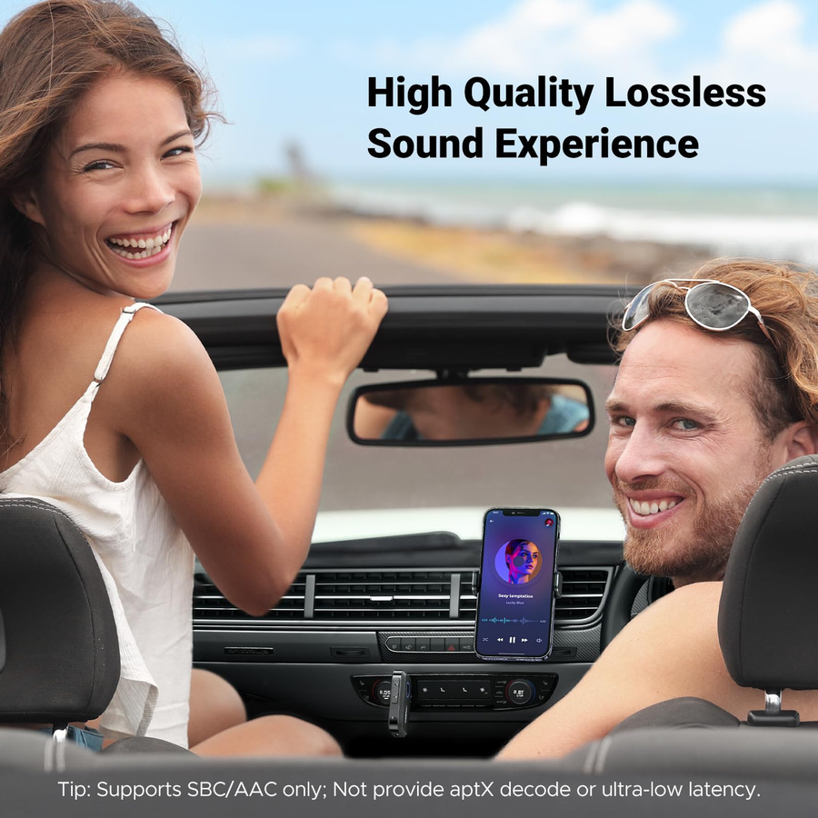 UGREEN Bluetooth 5.3 Empfänger CM596 Schwarz mit 3,5 mm Klinke und USB-C Unterstützung für Stereo Audio via SBC/AAC - Bild 7