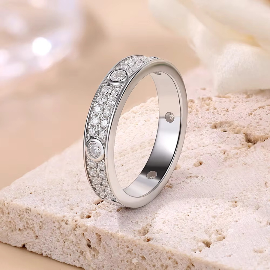 M-JAJA Eternity Moissanit Ring, 925 Silber, Roségold, Damen - Bild 2