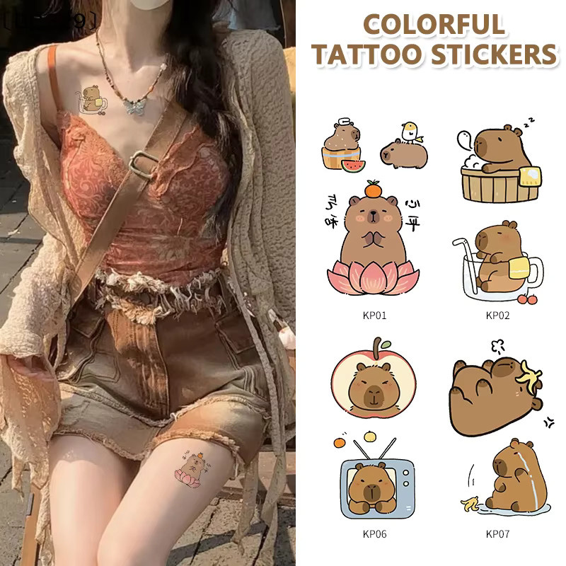 JETTING Temporäre Capybara-Tattoo-Aufkleber für Kinder, 10 Blatt - Bild 1